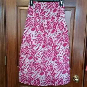 American Eagle strapless pink and white dress
